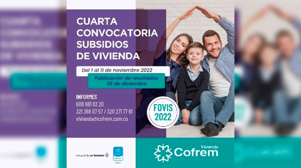 Cofrem abre en noviembre la cuarta convocatoria del año para asignar subsidios de vivienda